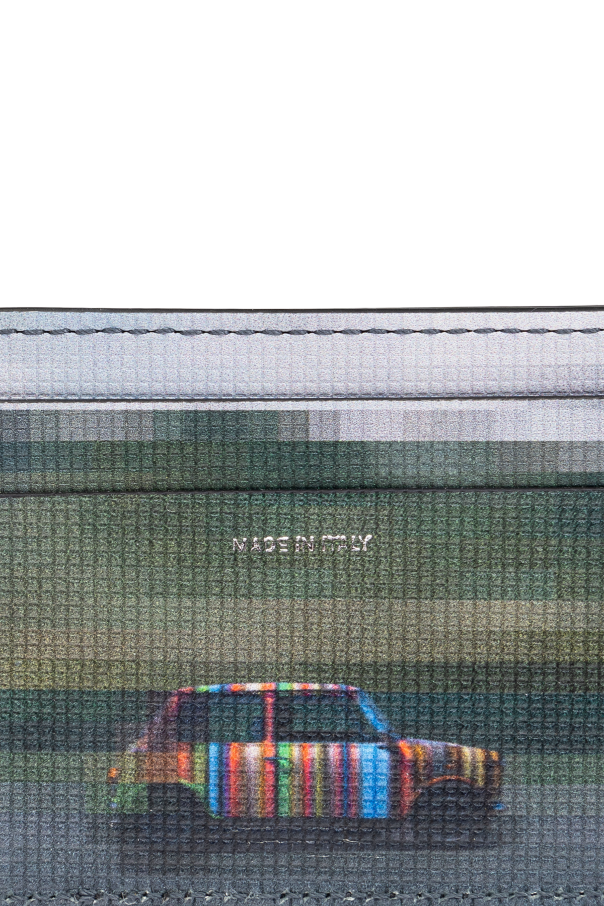 Paul Smith Estuche de cuero para tarjetas con estampado