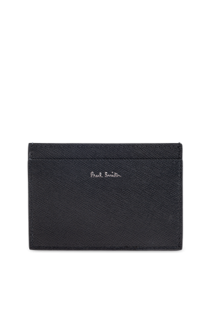 Leather card case with print