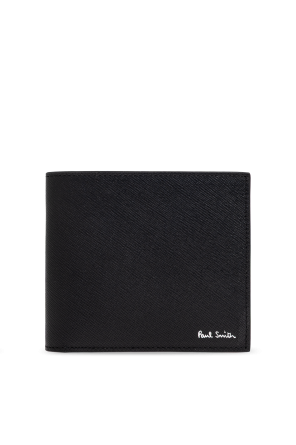 Carteira de couro com estampado colorido