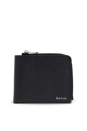 Cartera de cuero con logo