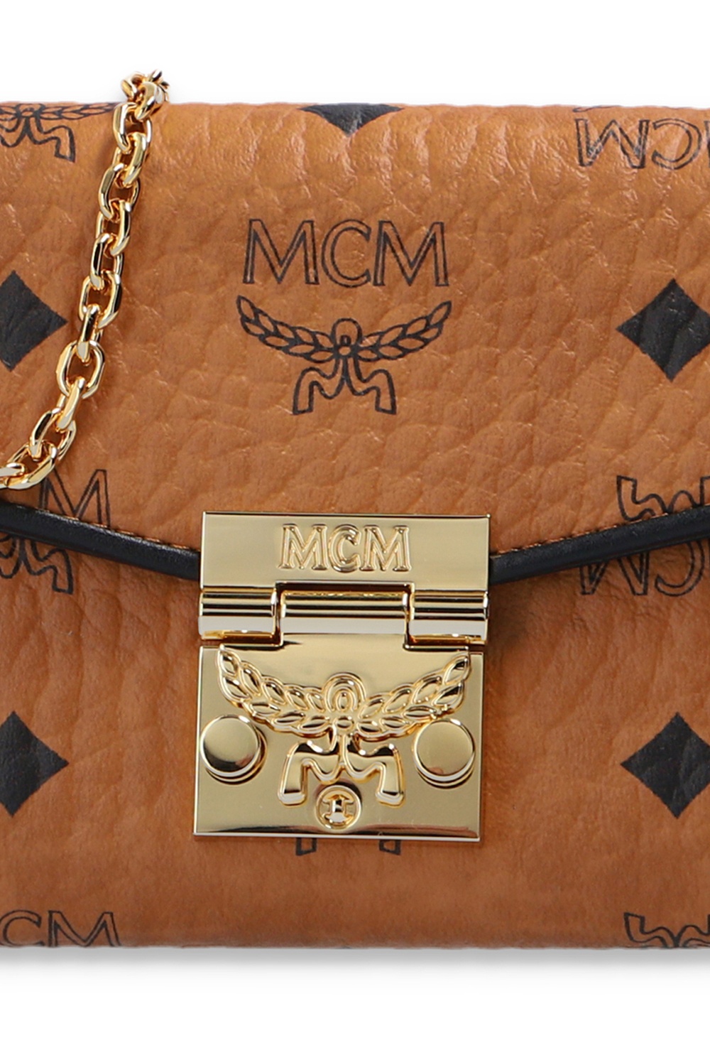  MCM Patricia Visetos Card Case Mini Cognac One Size : Clothing,  Shoes & Jewelry