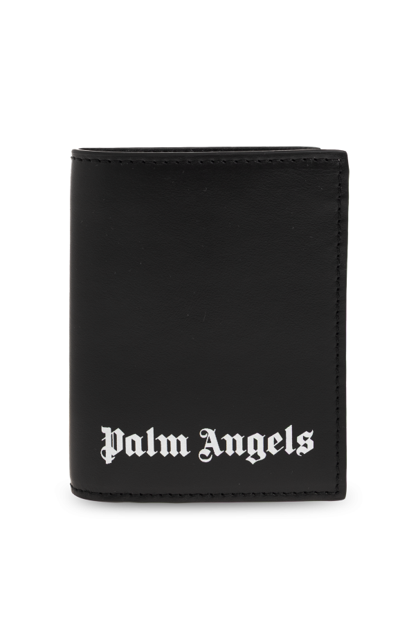 Leather cardholder with logo od Palm Angels