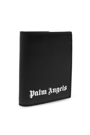 Palm Angels Leather cardholder with logo