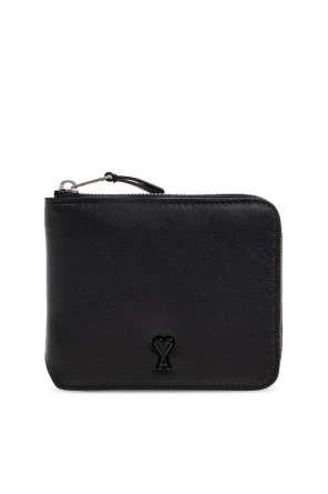 Leather wallet with logo
