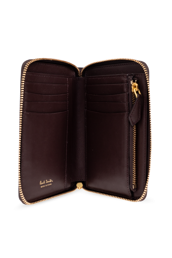 Paul Smith Cartera de cuero con logo impreso