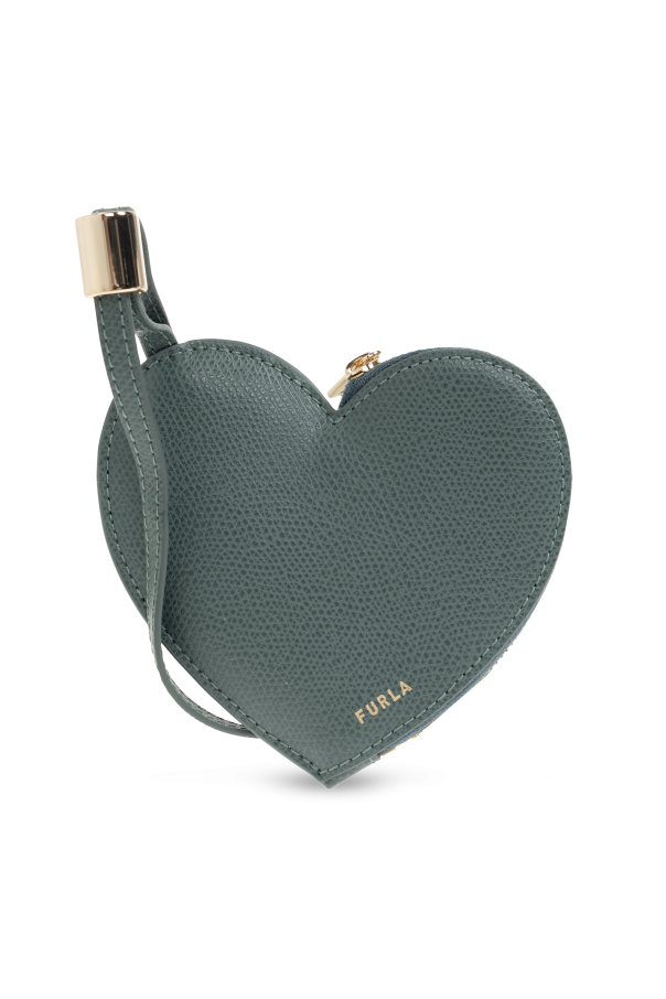 ‘Laura’ Heart-Shaped Green Leather Pouch od Furla