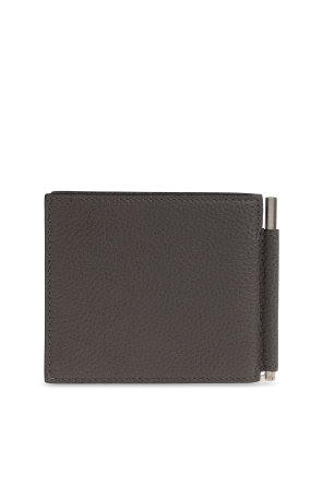 Tom Ford Carteira de couro com clip para notas