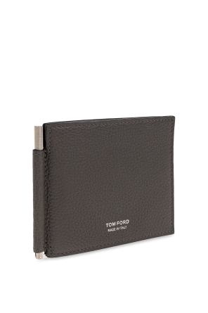 Tom Ford Carteira de couro com clip para notas