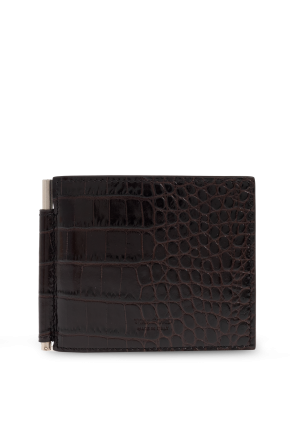 Leather wallet with money clip