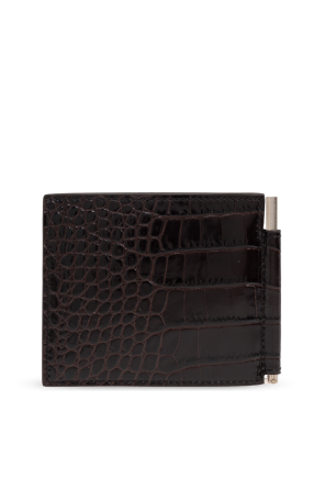 Tom Ford Cartera de cuero con clip para billetes