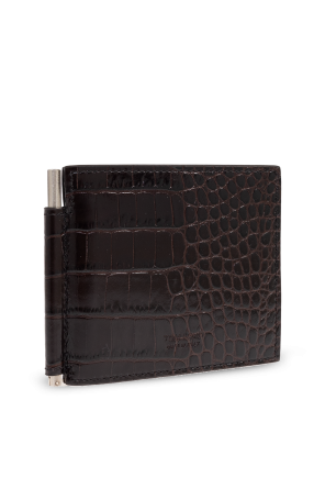 Tom Ford Cartera de cuero con clip para billetes
