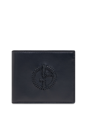 Leather wallet with logo