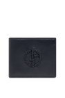 Giorgio Armani NAVY BLUE Leather wallet with logo