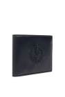 Giorgio Armani NAVY BLUE Leather wallet with logo