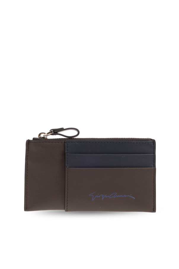 Giorgio bianco armani Leather wallet with keyring