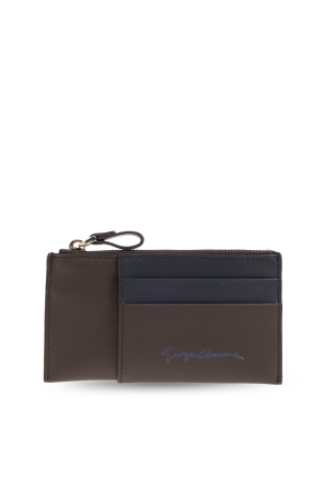 Skórzany portfel z brelokiem na klucze od Giorgio Armani
