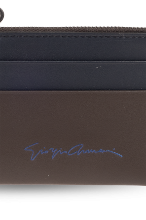 Giorgio Armani Skórzany portfel z brelokiem na klucze