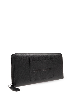 Emporio -effect Armani Leather wallet with logo