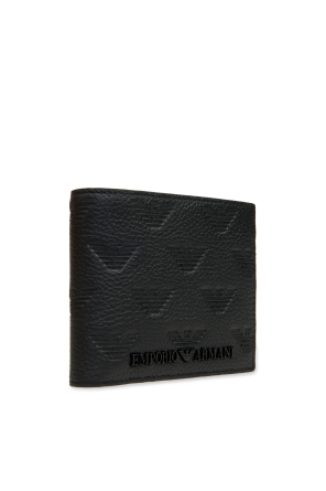 Emporio Armani Skórzany portfel z monogramem