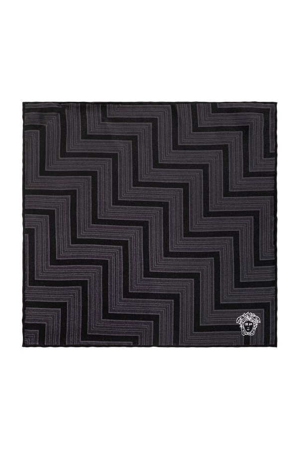 Silk pocket square with logo od Versace
