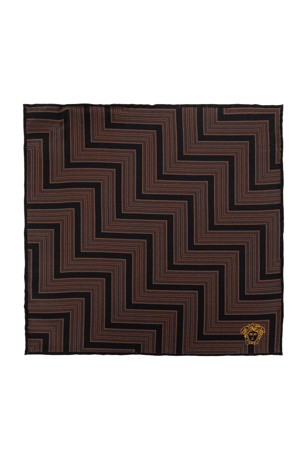 Silk pocket square with logo od Versace