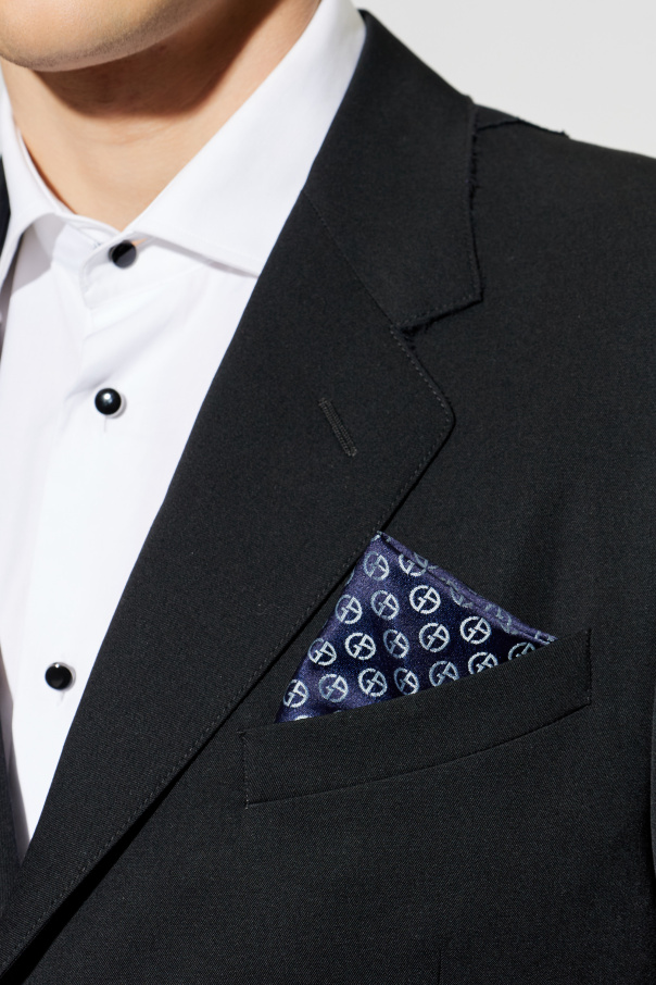 Giorgio Armani Silk pocket square with monogram