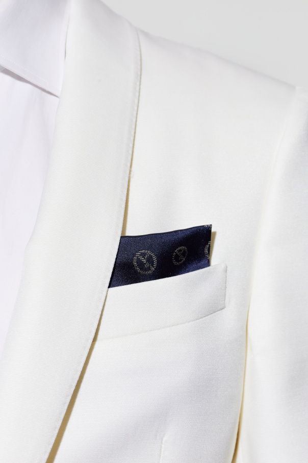 Giorgio Armani Silk pocket square with monogram