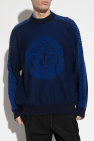 Versace NAVY BLUE Wool sweater with La Greca Medusa