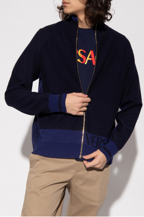 Versace Zip-up sweater with logo