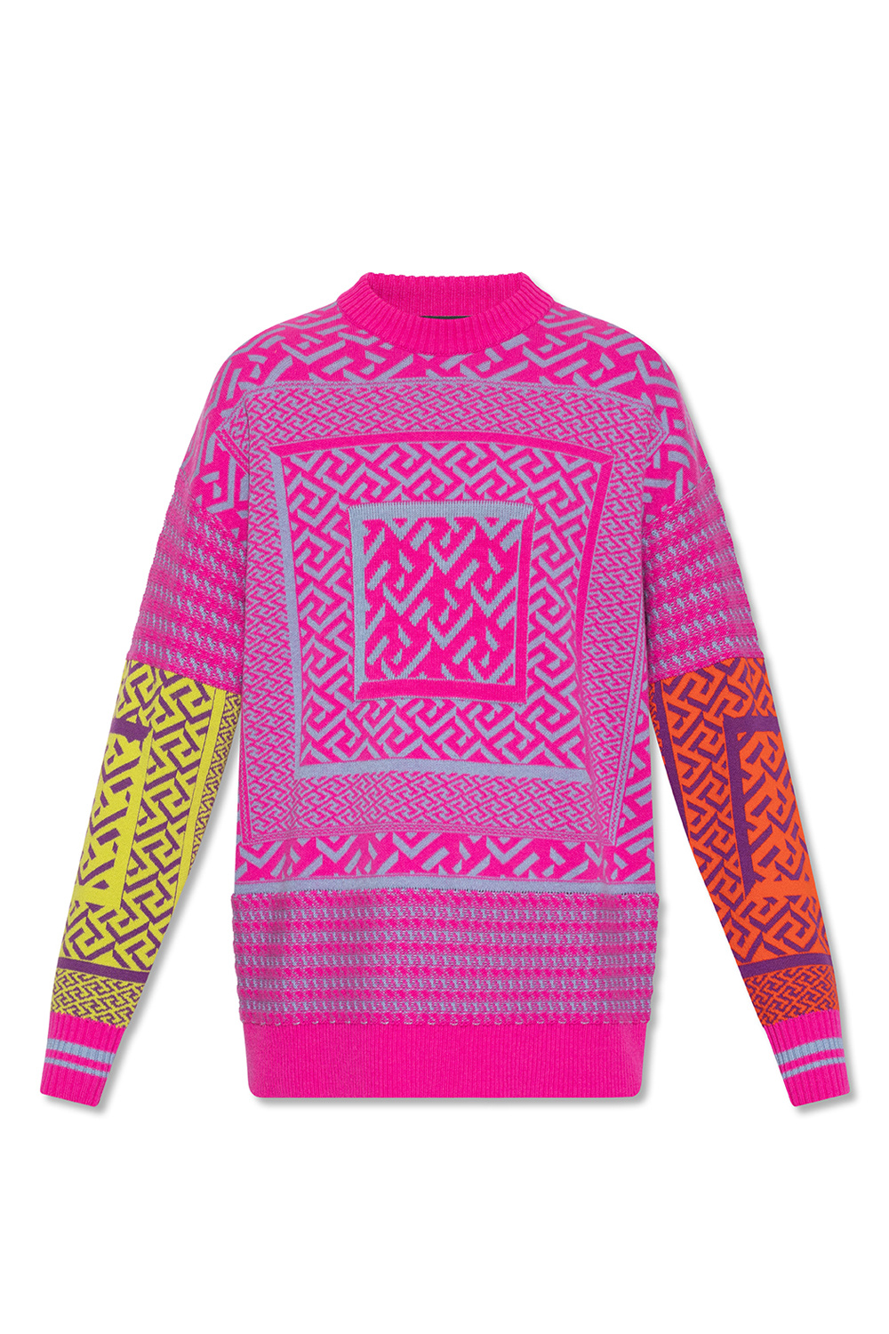 Versace sweater hybrid with ‘La Greca’ pattern
