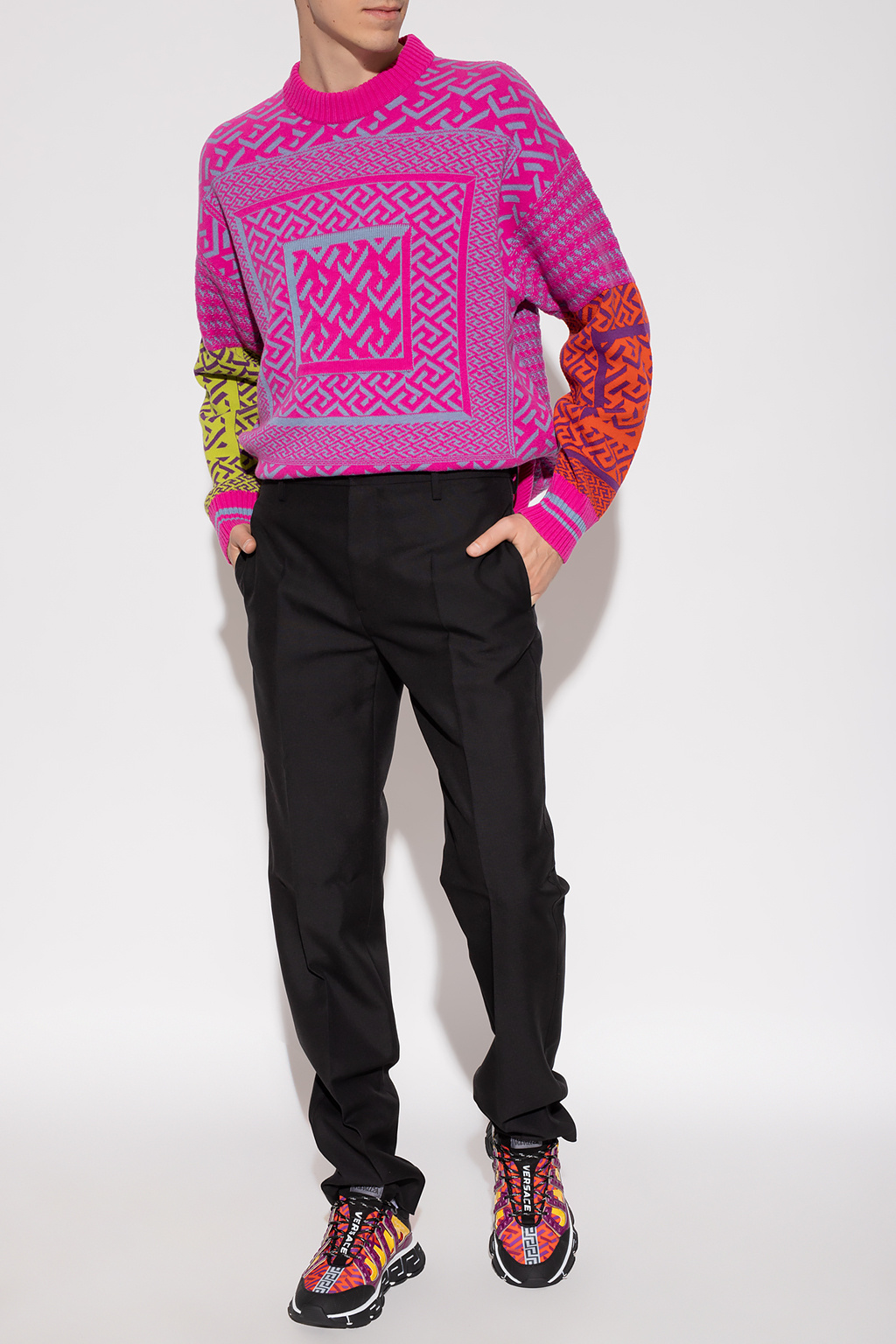 Versace sweater hybrid with ‘La Greca’ pattern
