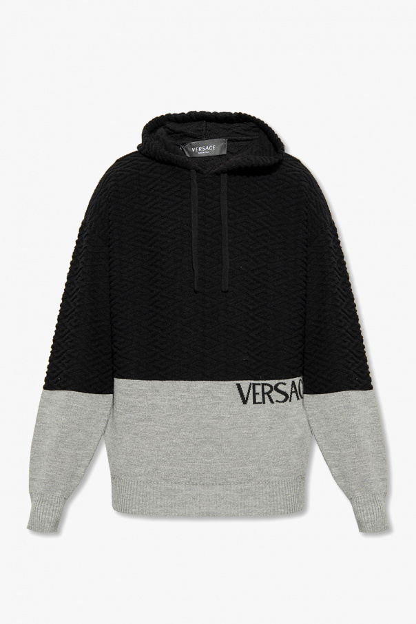 Versace Wool hooded loves sweater