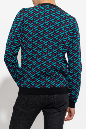 Versace embroidered logo short-sleeve polo shirt Schwarz