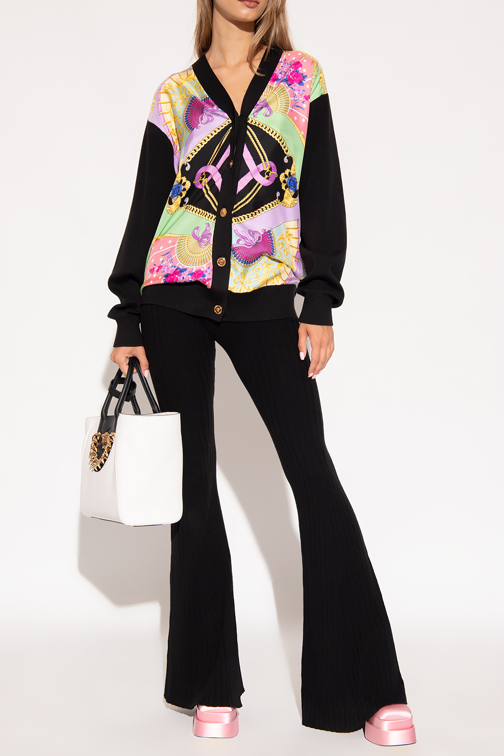 Versace Cardigan with ‘I Ventagli’ print