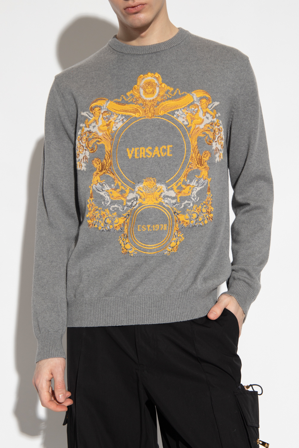 Versace contrast stitching shirt