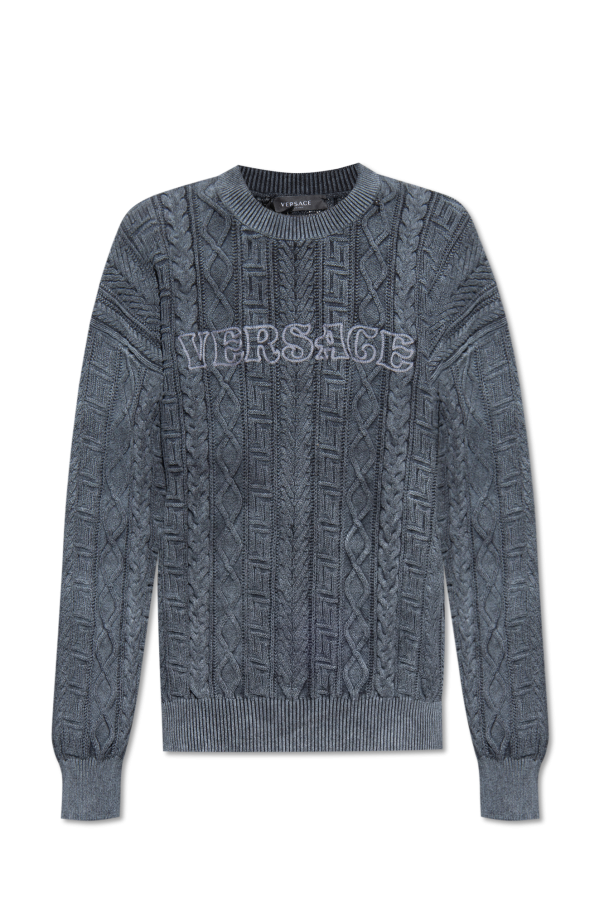 Cotton sweater with logo od Versace