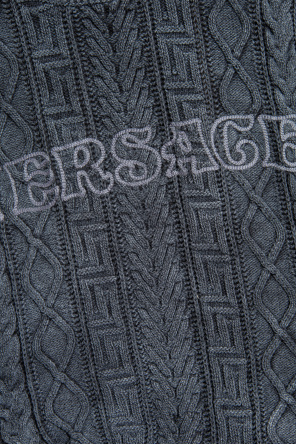 Versace Bawełniany sweter z logo
