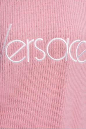 Versace Wełniany sweter z logo