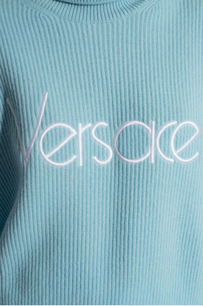 Versace Wool turtleneck sweater with logo