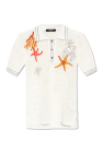 Versace cream Lacework Oversize Polo
