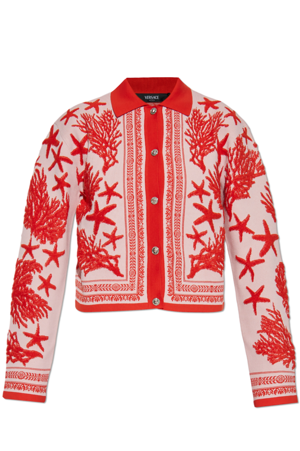 Versace Cardigan with `Barocco Sea` pattern