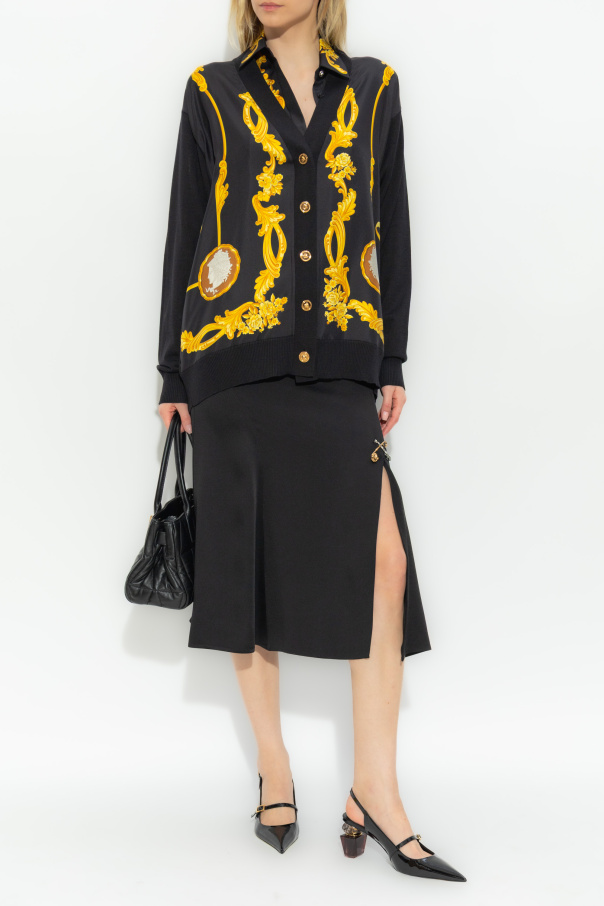 Versace Kardigan z łączonych materiałów