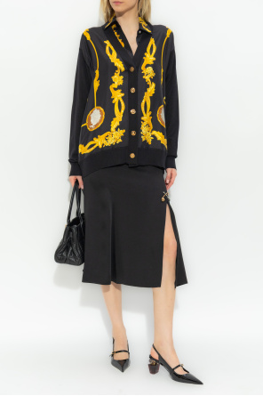Cardigan with mixed materials od Versace