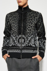 Versace BLACK Cardigan with embroidered pattern