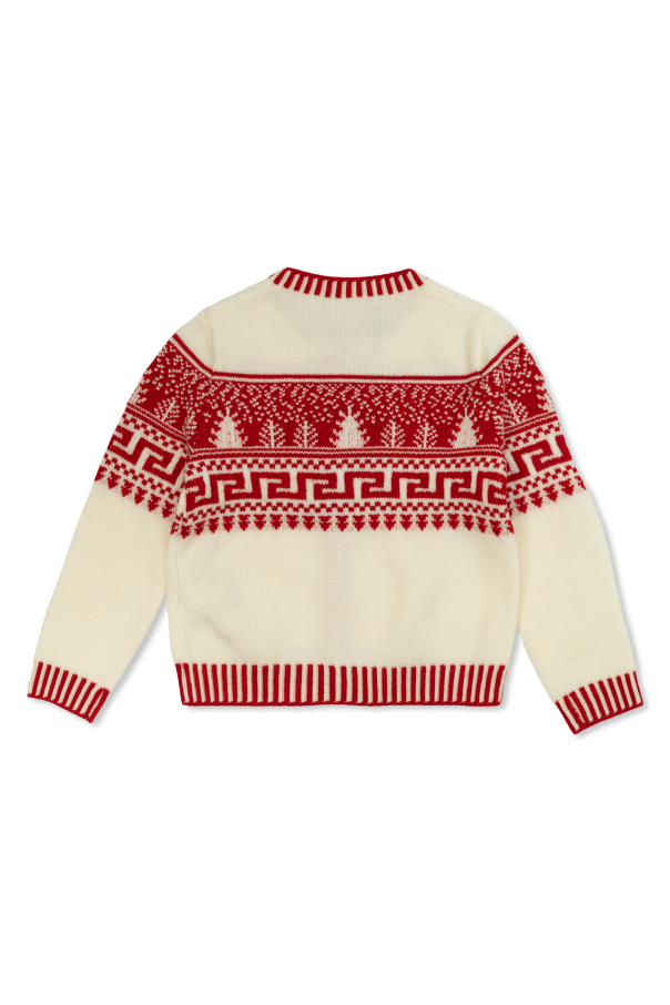 Versace Kids Wzorzysty kardigan