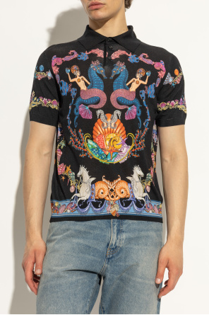 Versace Polo shirt with "Coral Theatre" print
