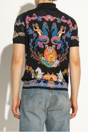 Versace Polo shirt with "Coral Theatre" print