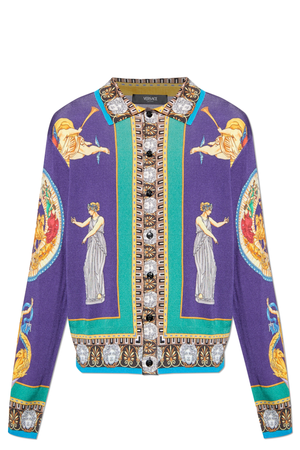 Silk cardigan with print od Versace
