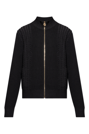 Cardigan with stand-up collar