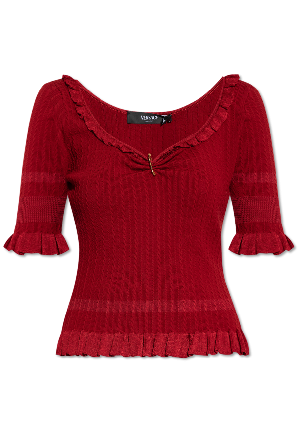 Versace Top z dekoracyjną agrafką